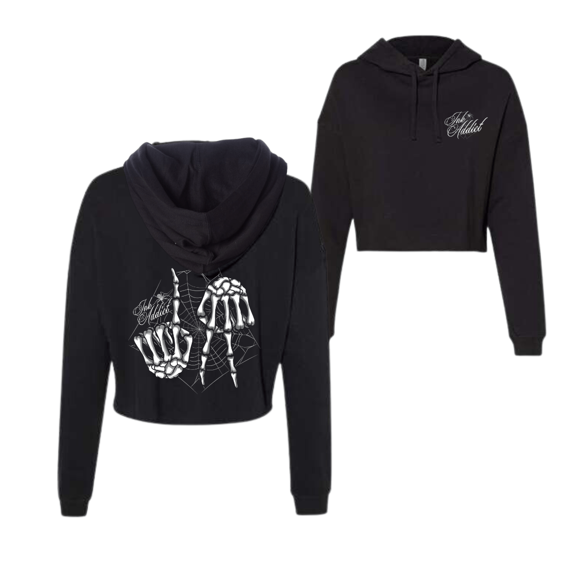 IA Skeleton Hands Cropped Hoodie