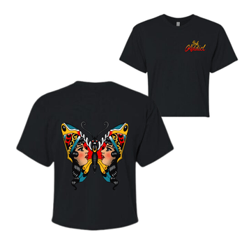 Butterfly Face Cropped Tee