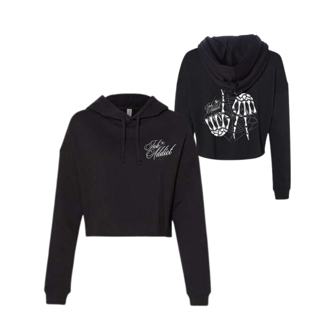 IA Skeleton Hands Cropped Hoodie