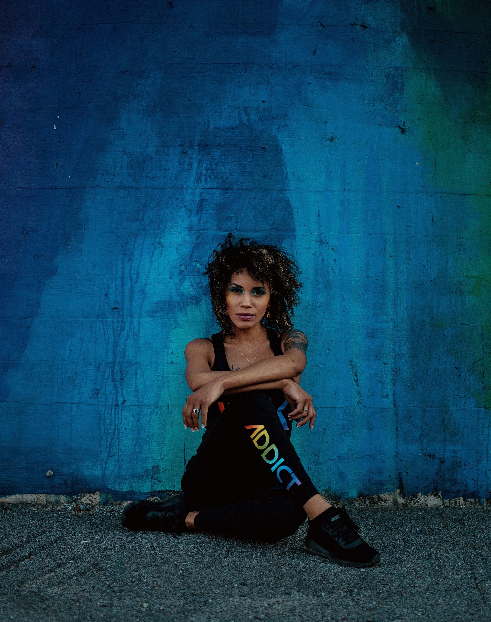 INK Rainbow Black Leggings