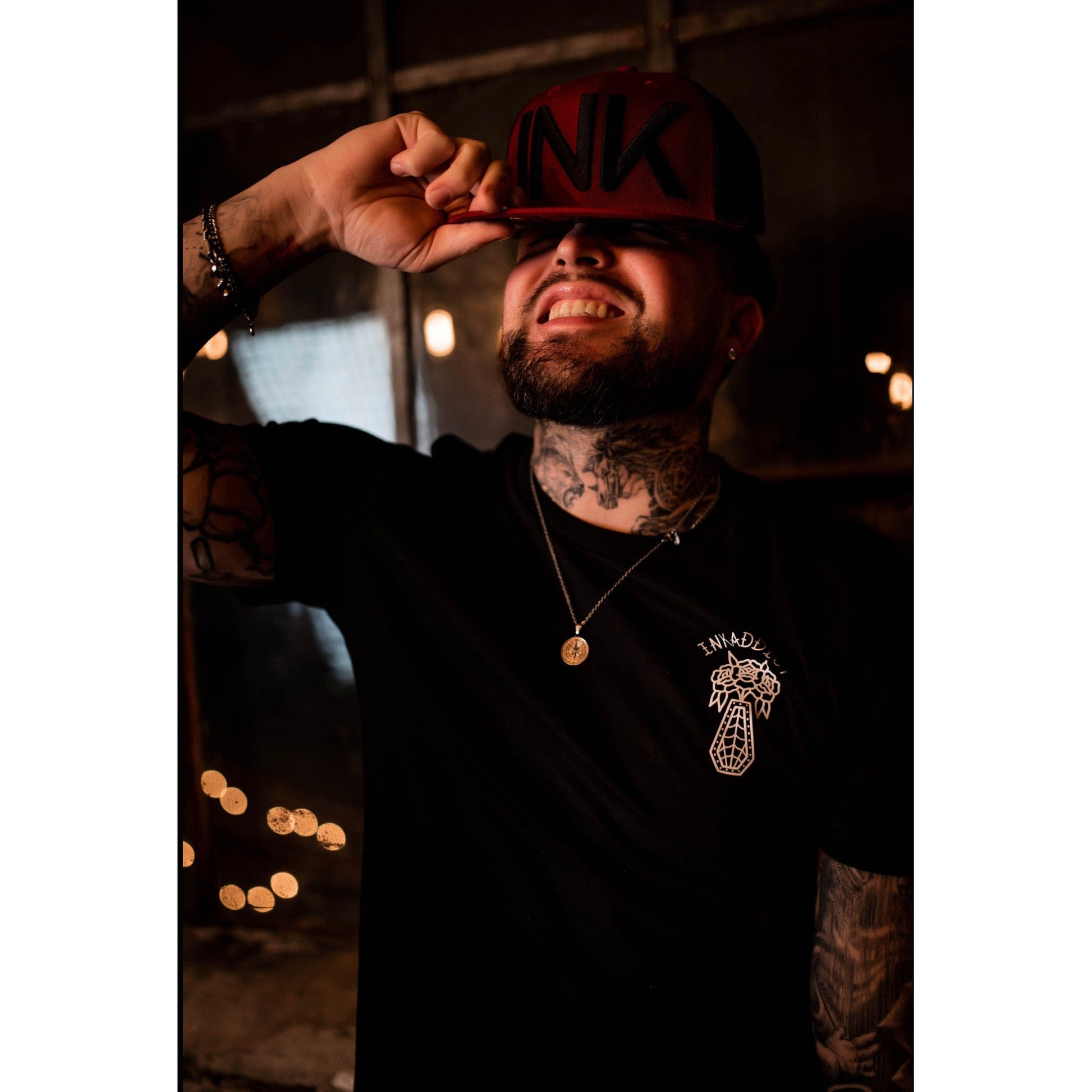 INK Maroon/Black Flat Bill Trucker