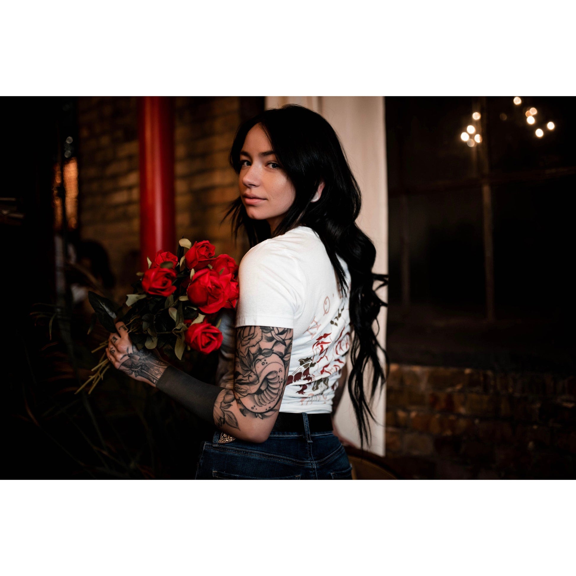 No Pain No Gain White Women's Slim Fit Tee