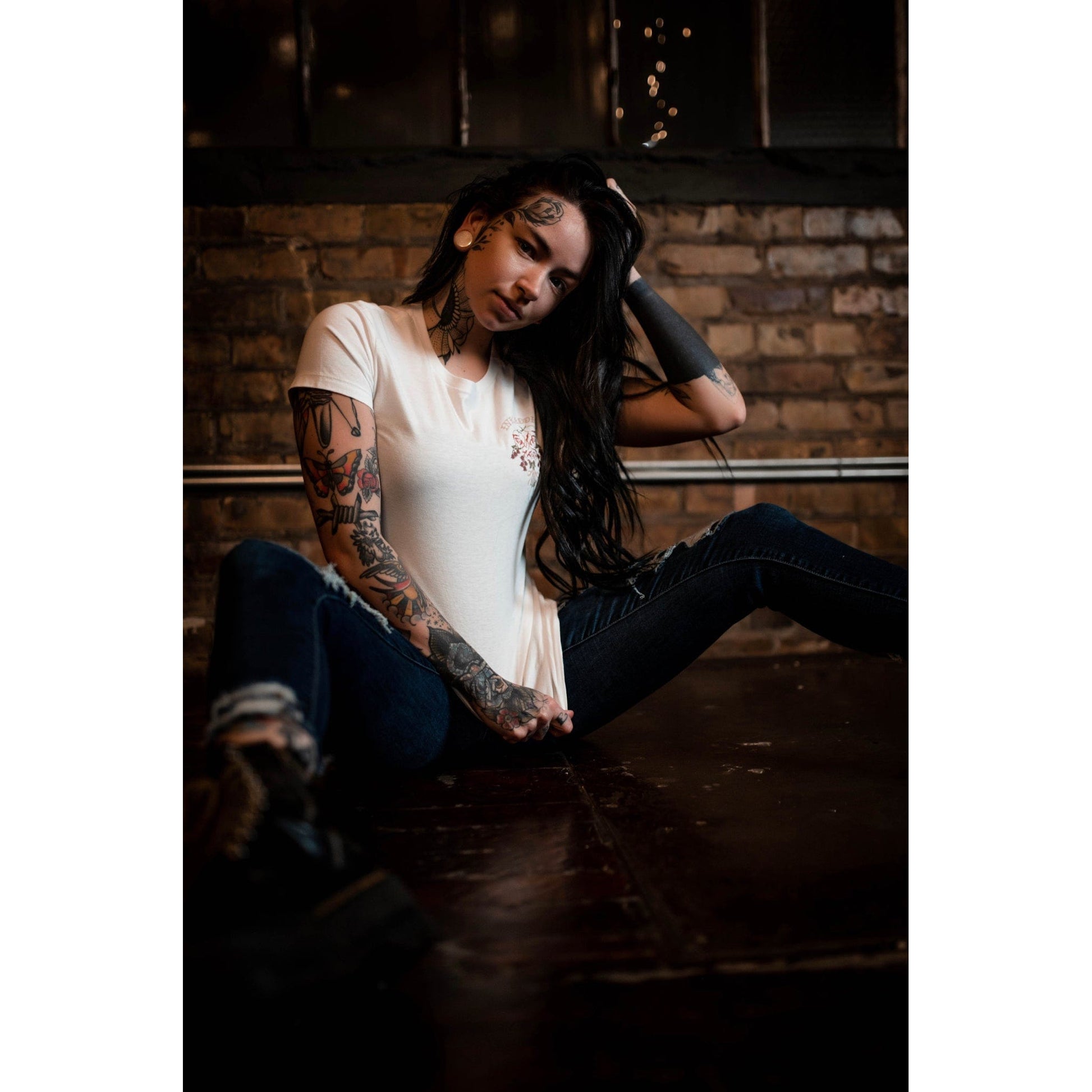 No Pain No Gain White Women's Slim Fit Tee