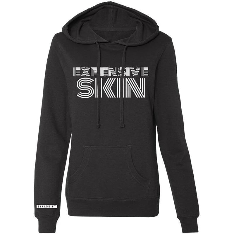 Expensive Skin Lines Women's Black Pullover Hoodie