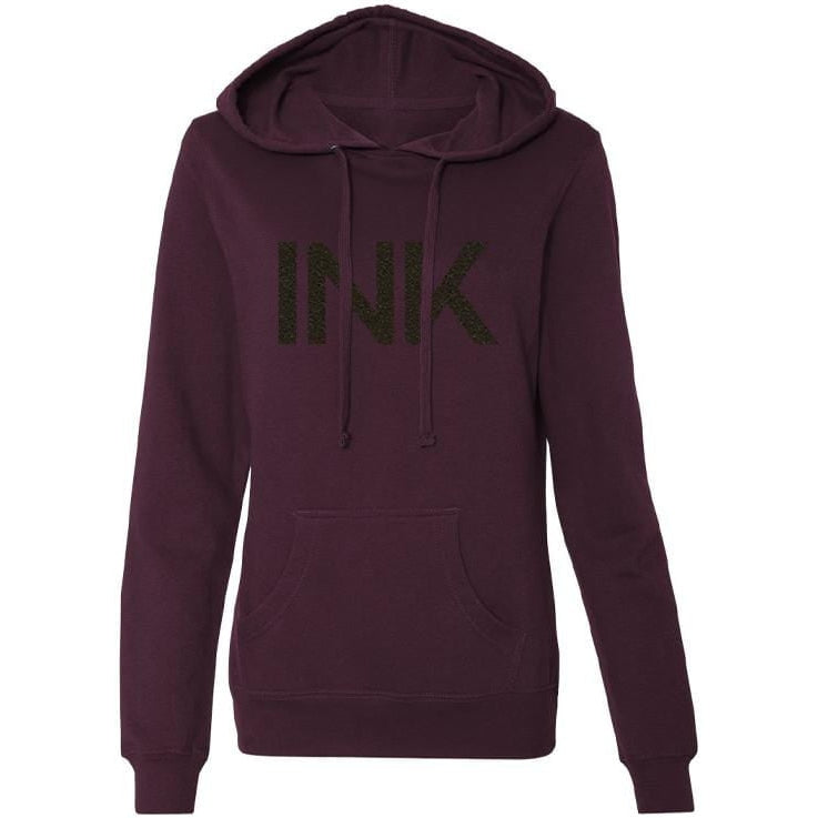 InkAdict INK Glitter Women's Blackberry Pullover Hoodie
