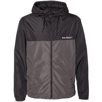 InkAddict Men's Lightweight Black/Graphite Windbreaker Jacket