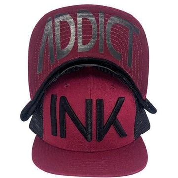INK Maroon/Black Flat Bill Trucker