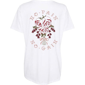 No Pain No Gain White Women's Slim Fit Tee