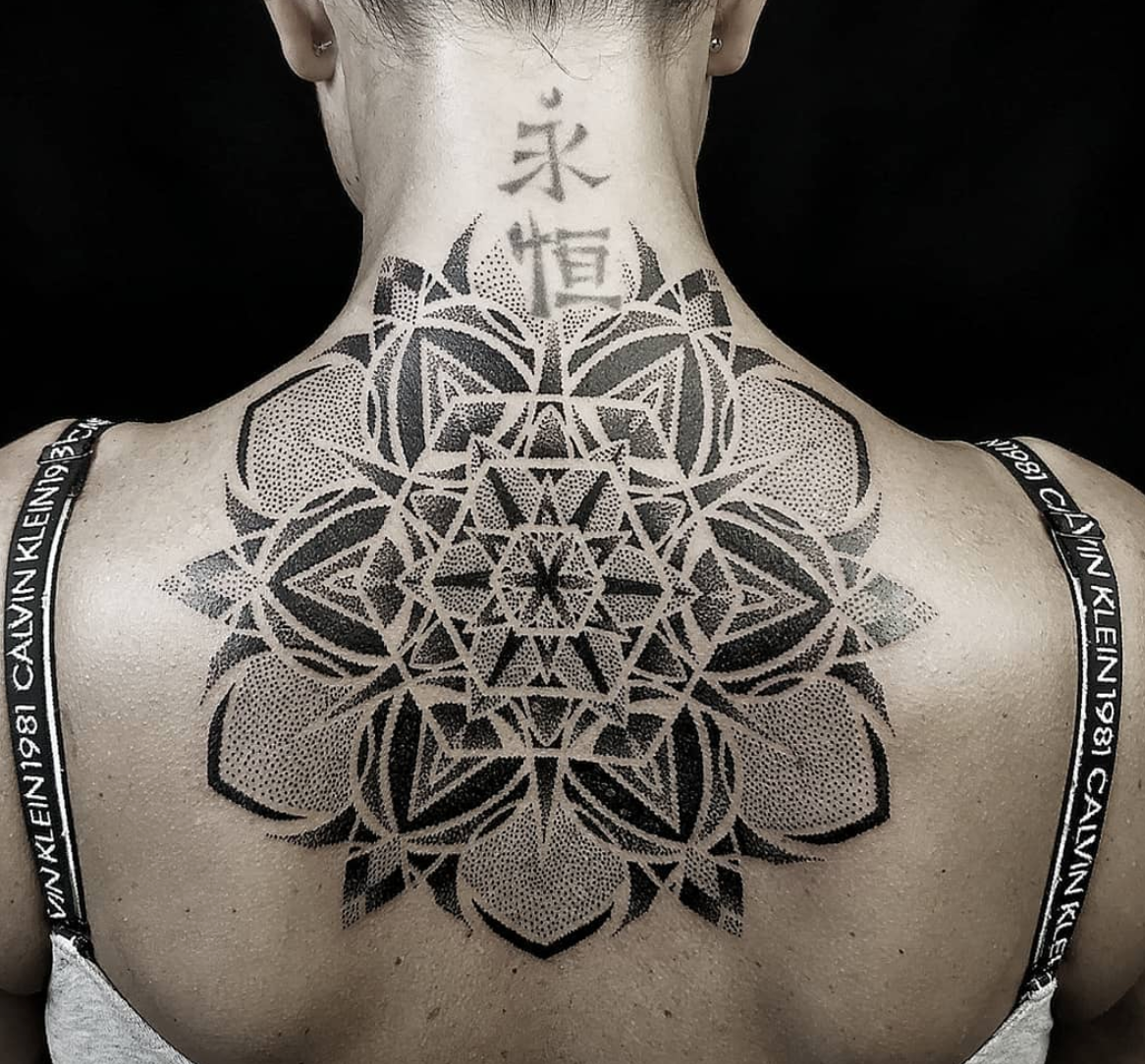 Neck tattoo done in one session! Two patterns and super fun mandala 🙏... | neck  tattoo | TikTok
