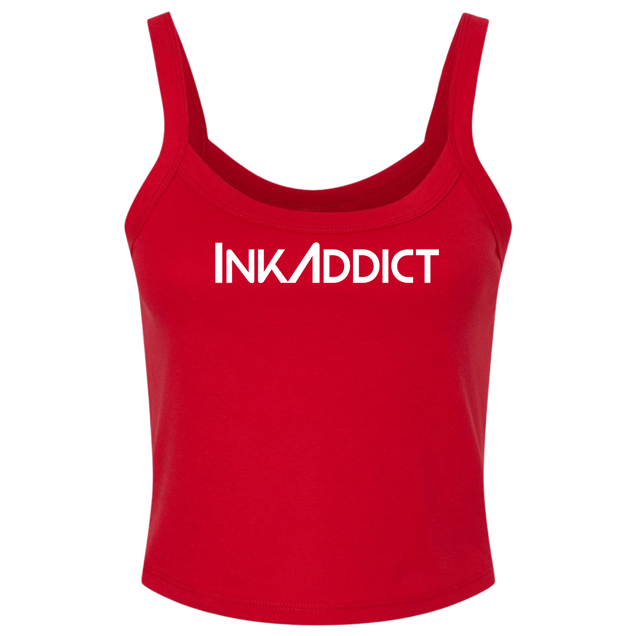 InkAddict Logo Spaghetti Strap Crop Tank