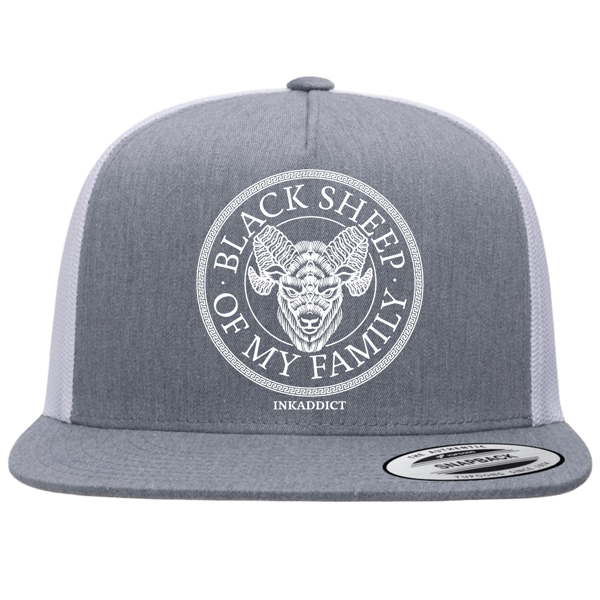 5 Panel Trucker Hat Heather Grey/White