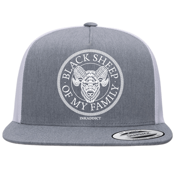 5 Panel Trucker Hat Heather Grey/White