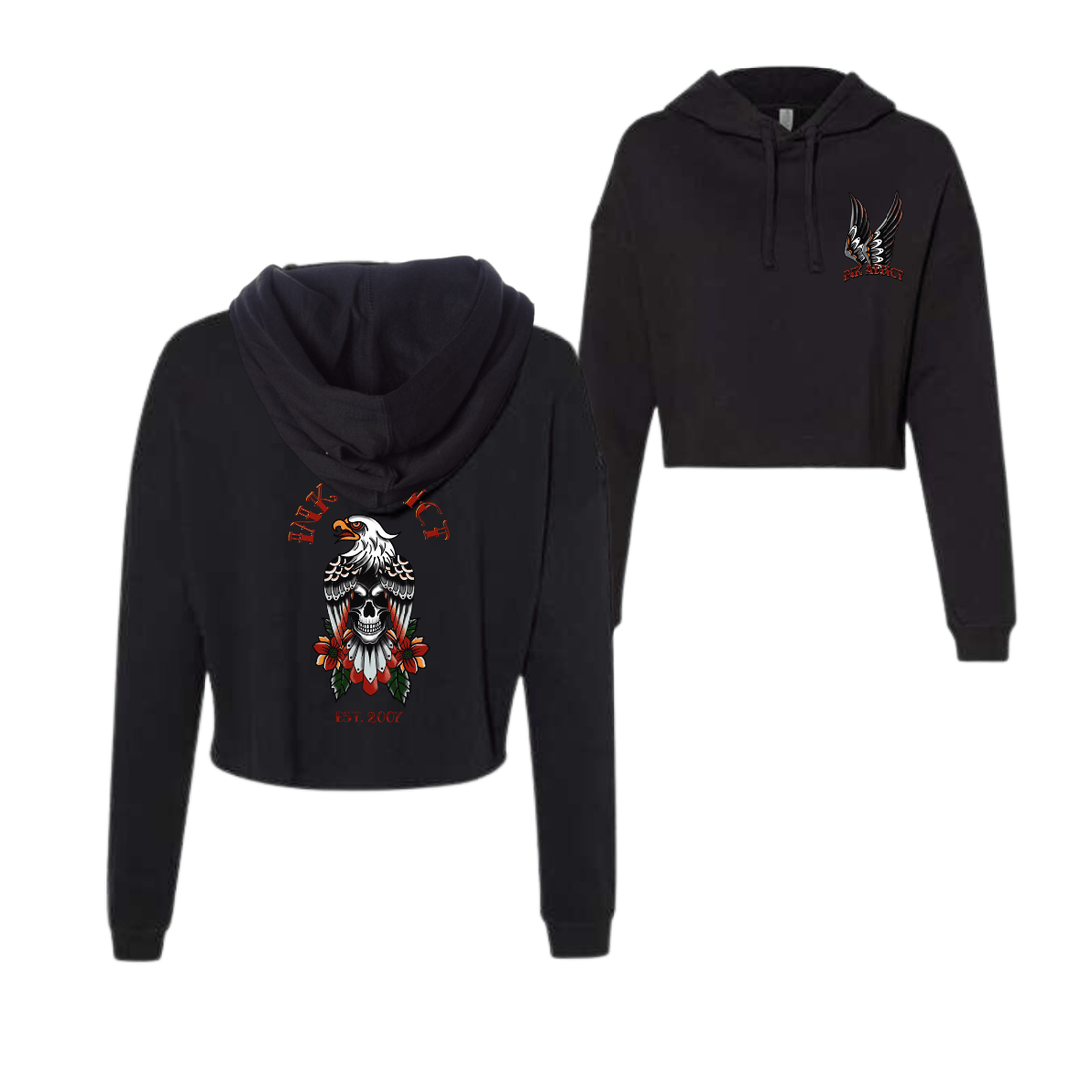 Traditional Eagle Cropped Hoodie