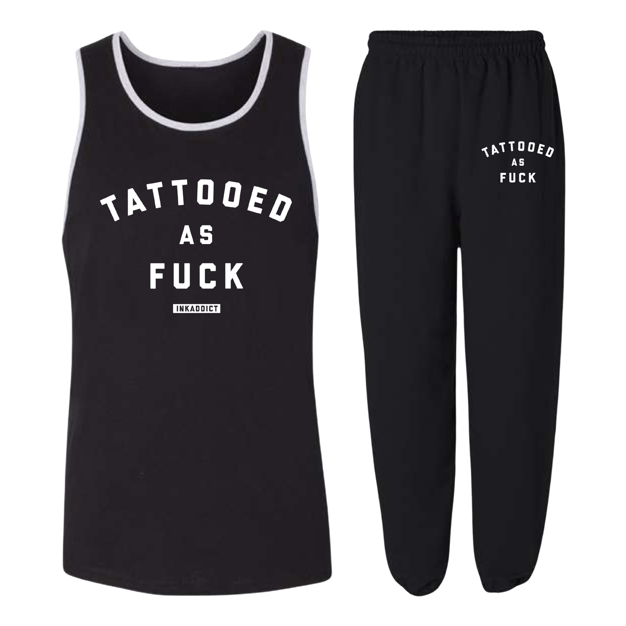 Tattooed As Fuck Men's Tank Set