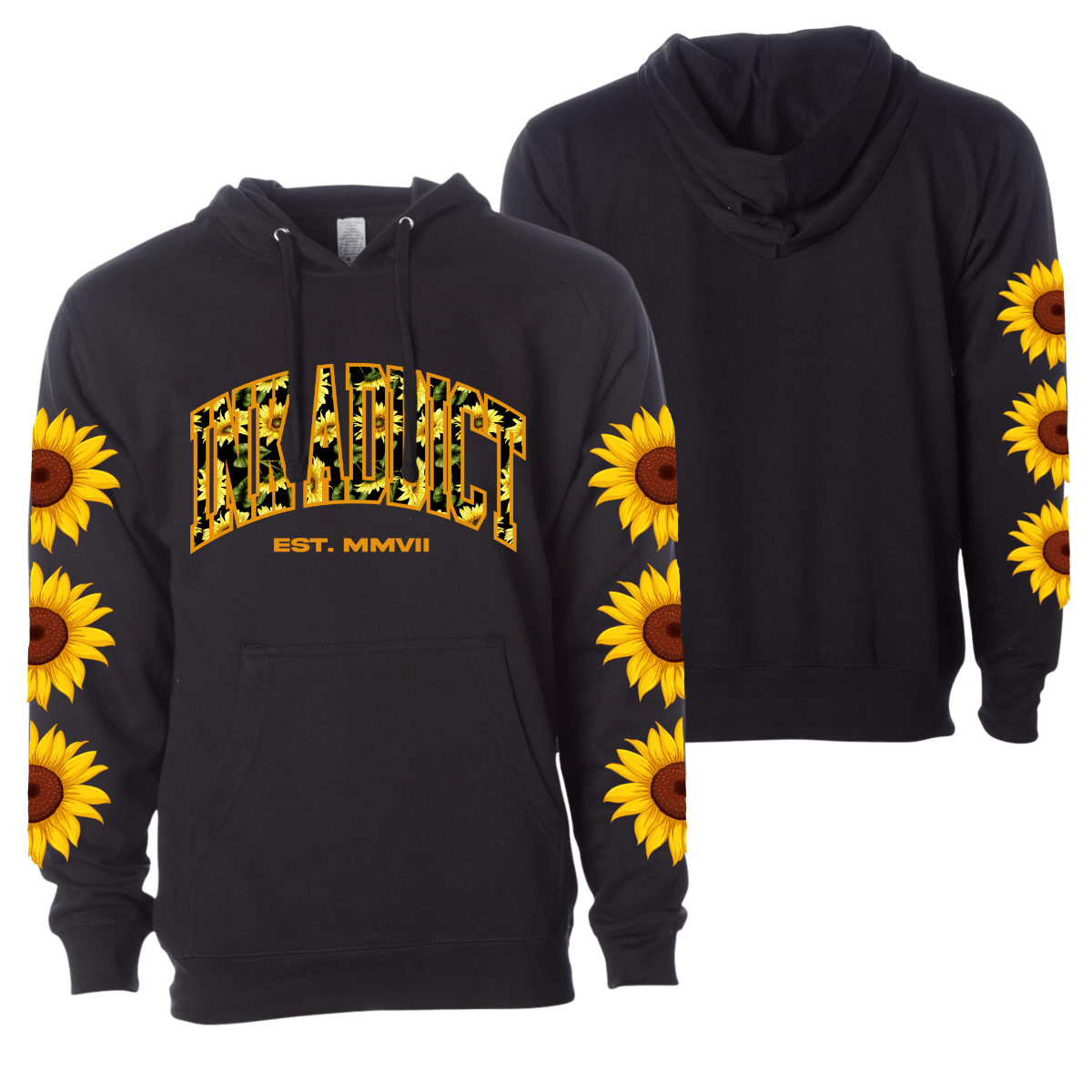 Black hoodie shop with sunflower