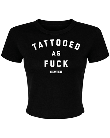 Tattooed As Fuck Micro Ribbed Crop Tee