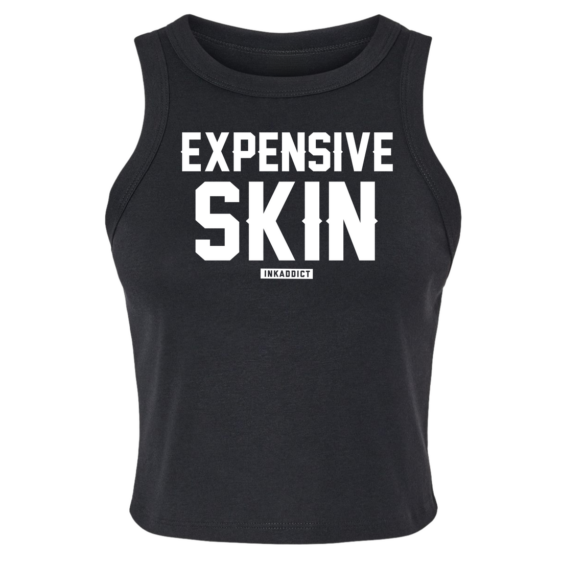 Expensive Skin Micro Rib Racer Crop Tank