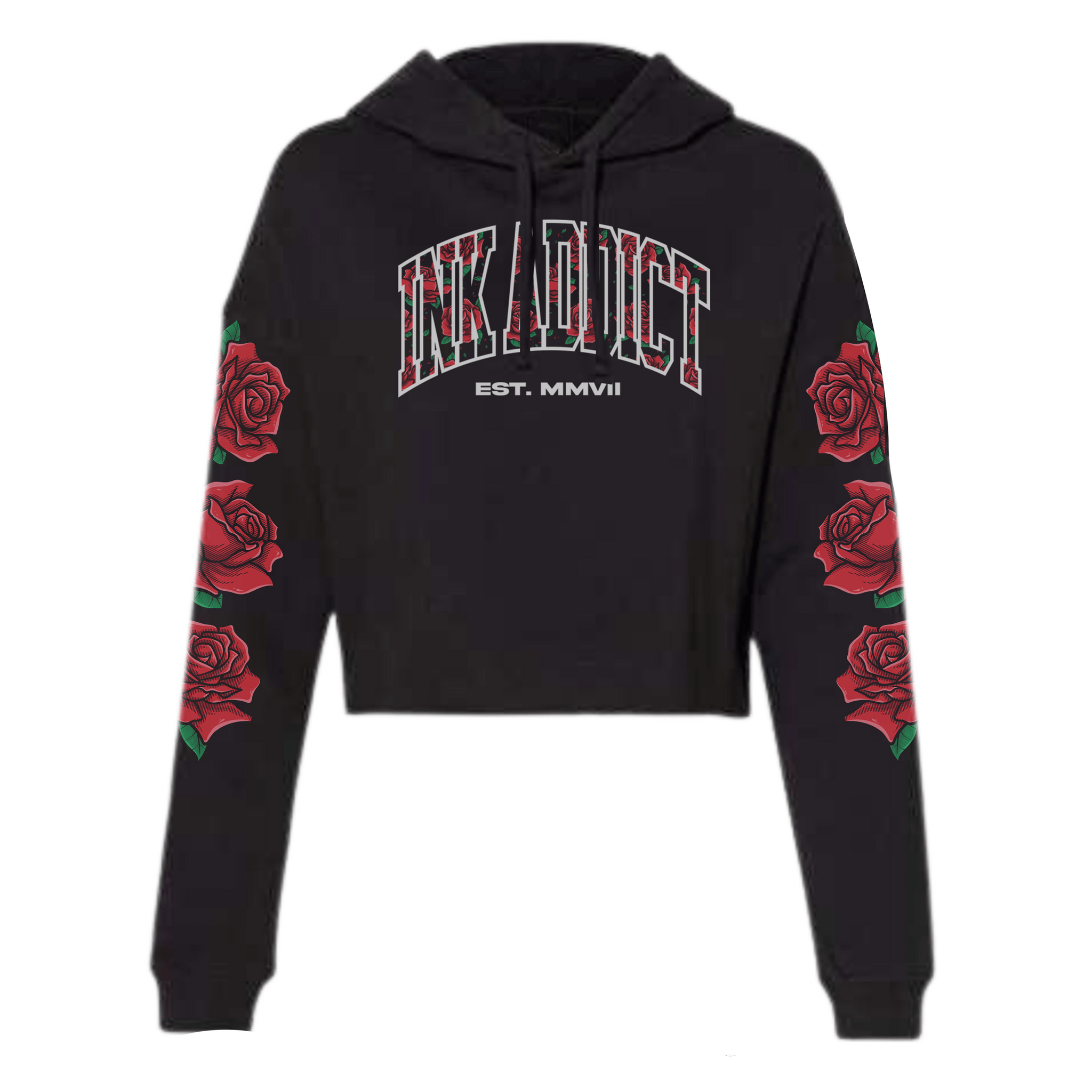 Roses Cropped Hoodie