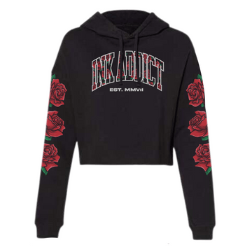 Roses Cropped Hoodie