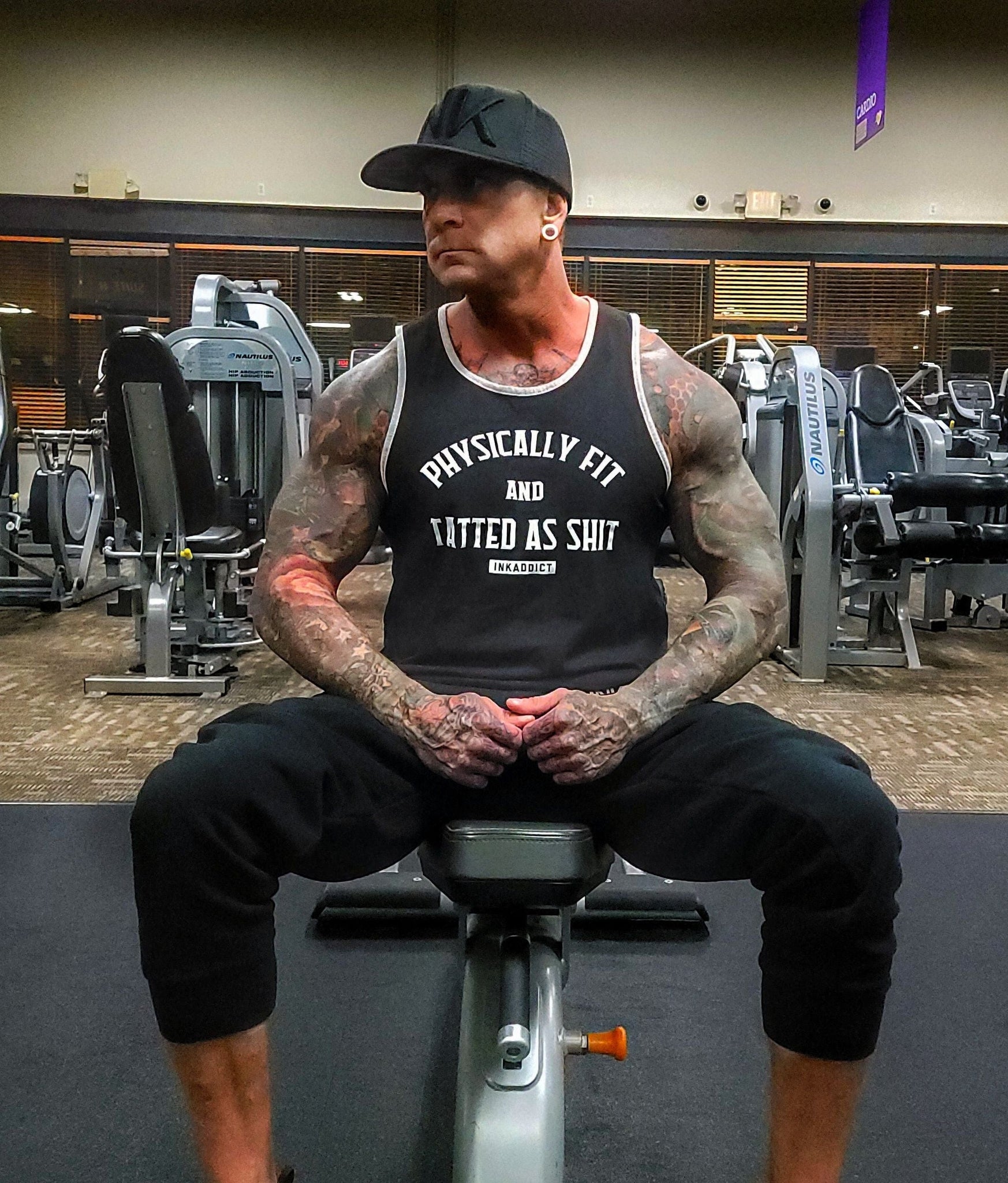 Physically Fit Men's Black/Heather Grey Tank