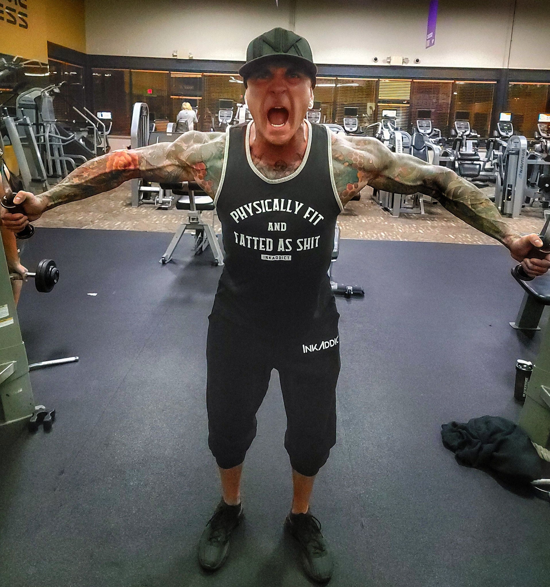 Physically Fit Men's Black/Heather Grey Tank