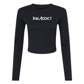 InkAddict Logo Womens Cropped Long Sleeve
