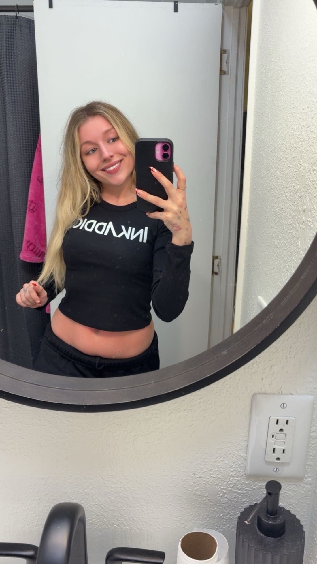 InkAddict Logo Womens Cropped Long Sleeve