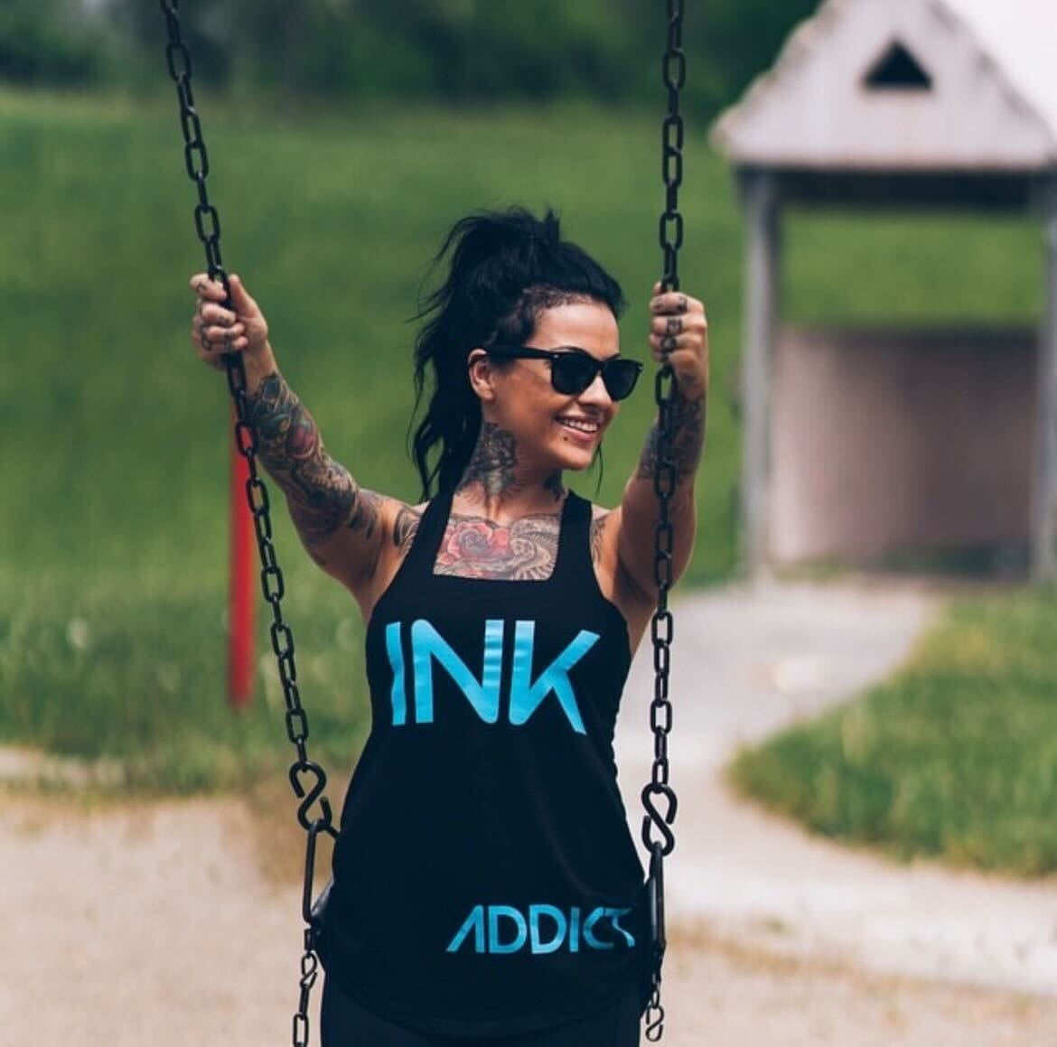 INK Women's Black Racerback Tank