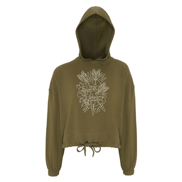 Campbell Heart Logo Tied Knot Crop Hoodie