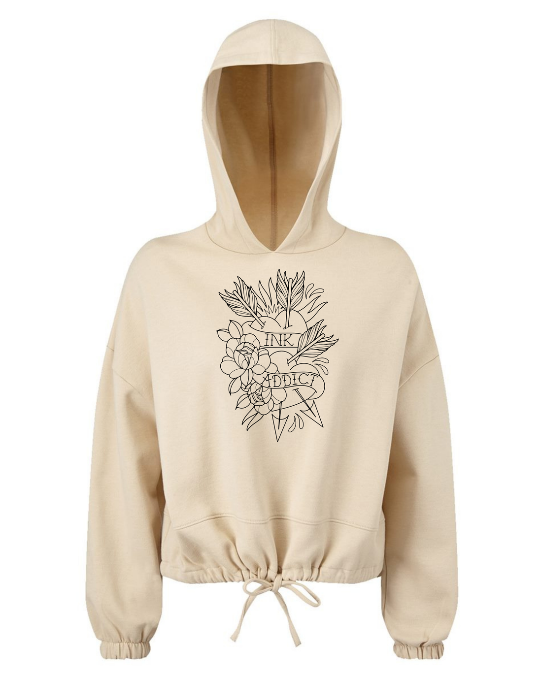 Campbell Heart Logo Tied Knot Crop Hoodie