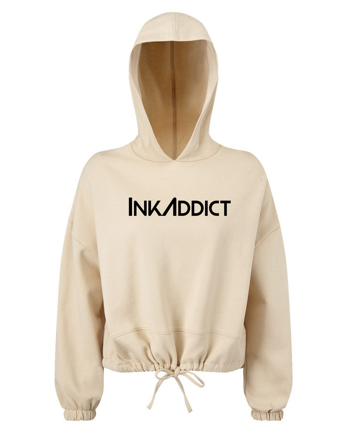 InkAddict Logo Tied Knot Crop Hoodie