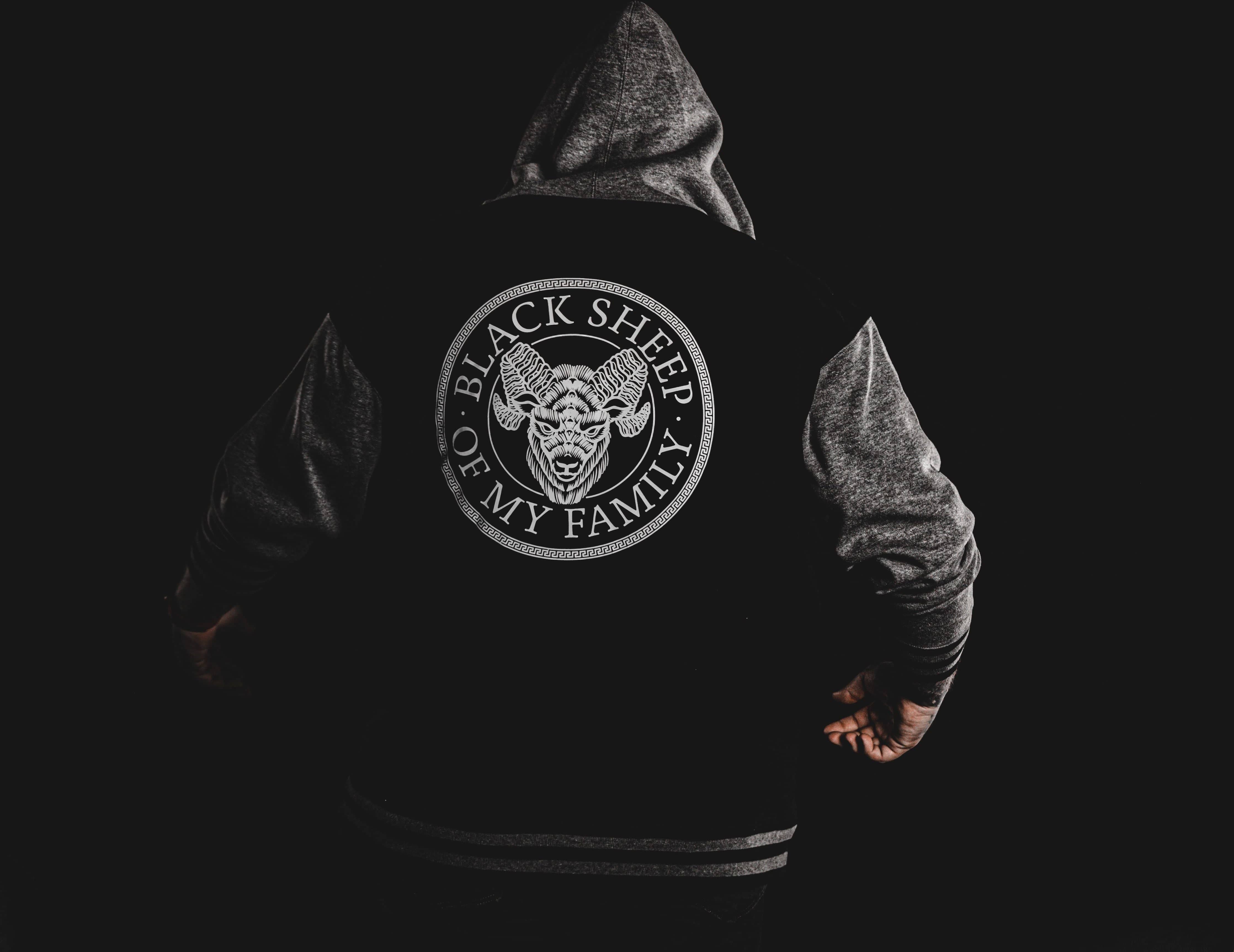 Black Sheep Black/Gunmetal Varsity Zip Hoodie