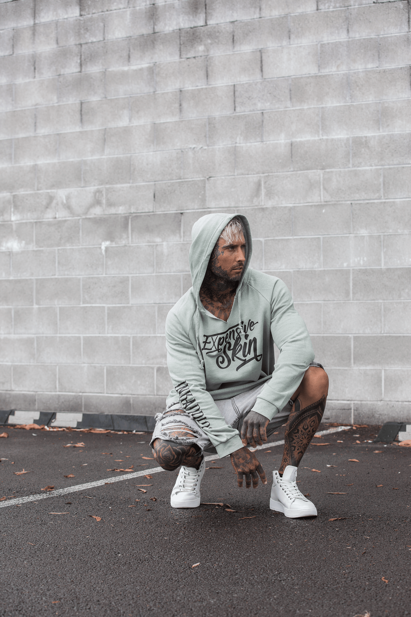 Expensive Skin Script IV Sage Hoodie