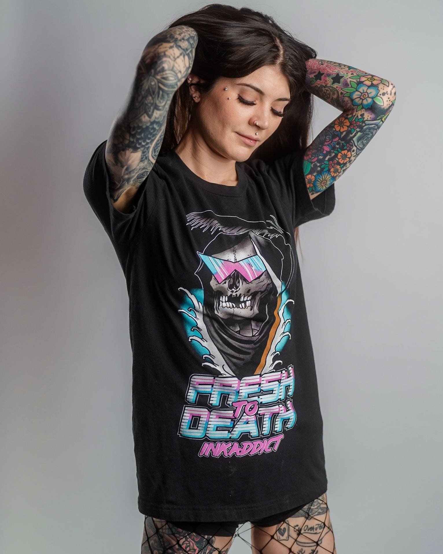 InkAddict Men's Fresh To Death Black Tee