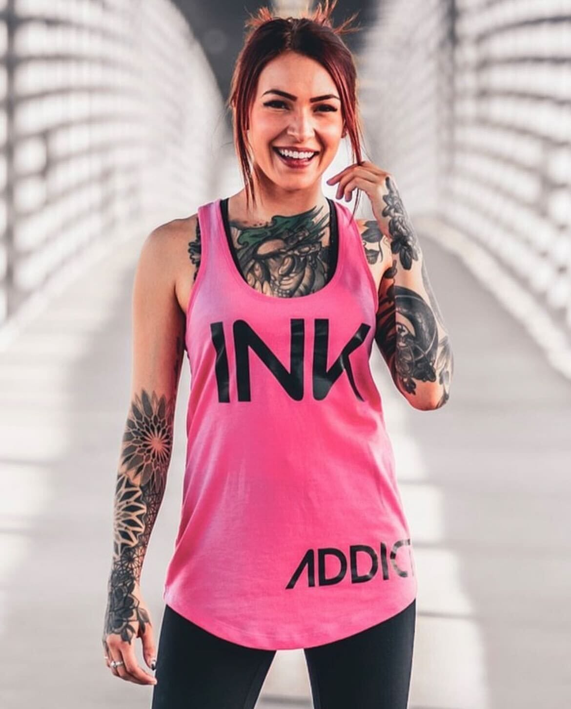 INK Women's Hot Pink Racerback Tank