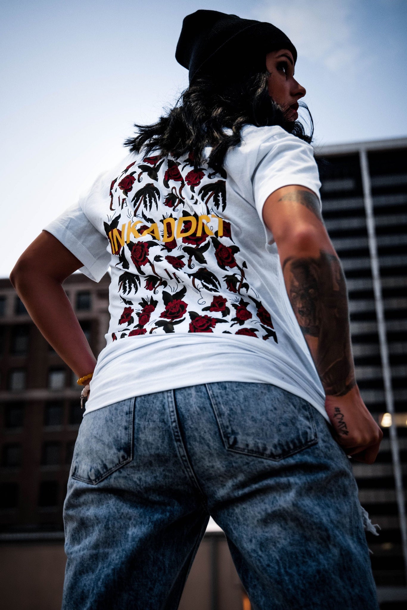 Dead Rose White Women's Slim Fit Tee