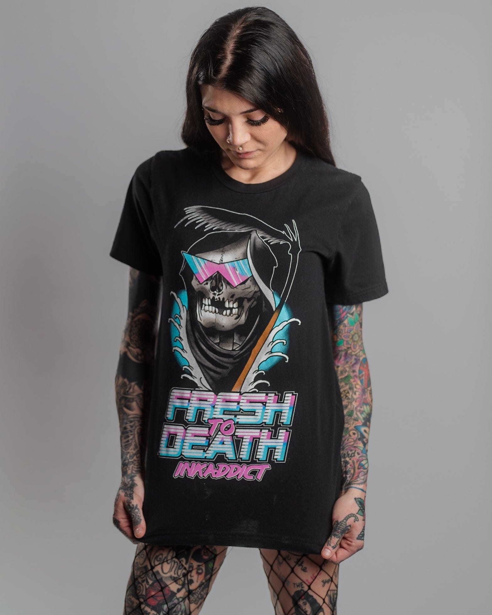 InkAddict Men's Fresh To Death Black Tee