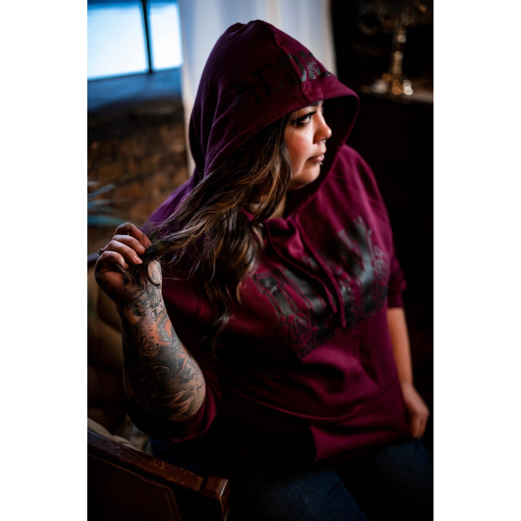 INK Roses Women's Blackberry Pullover Hoodie