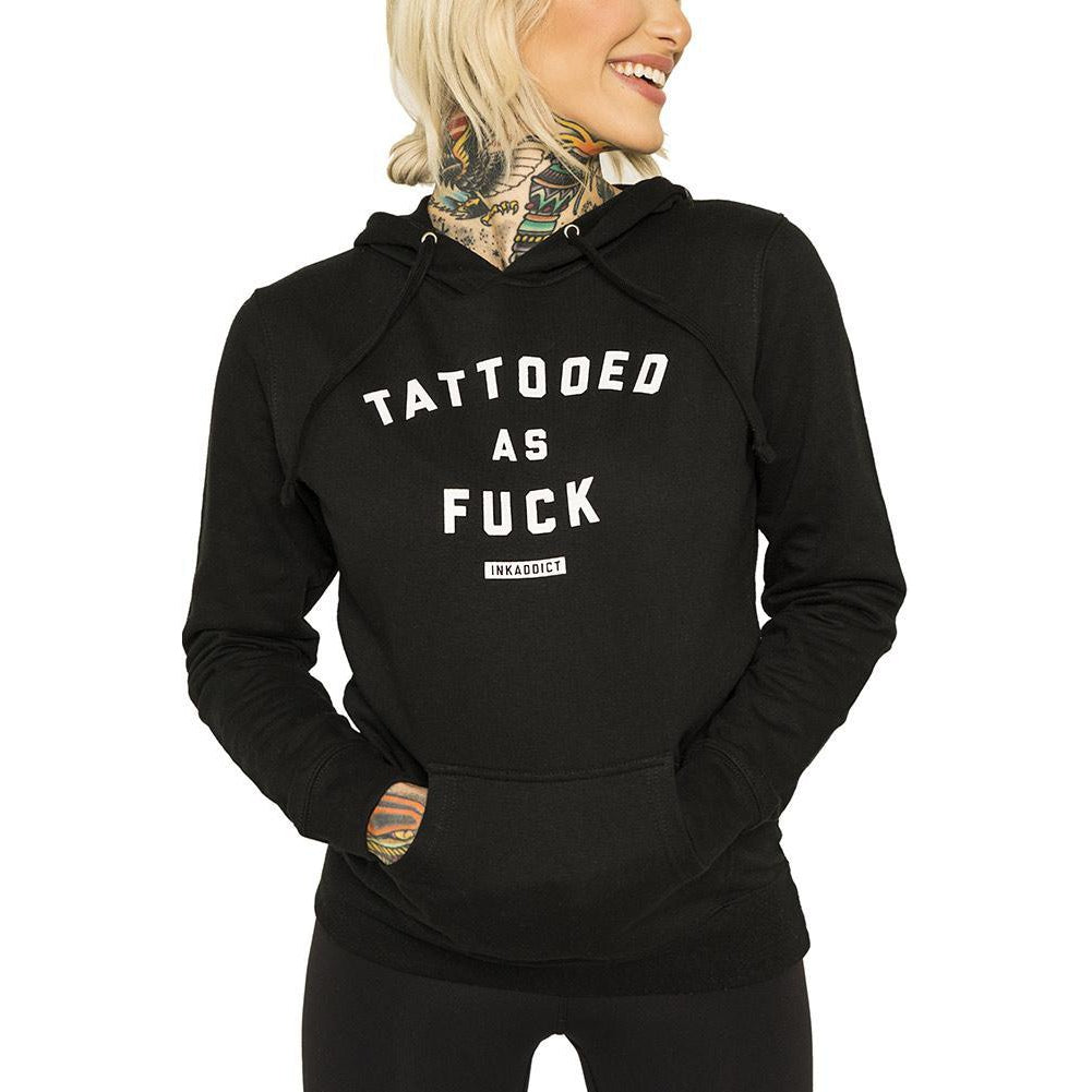 Tattooed As Fuck Women's Black Pullover Hoodie