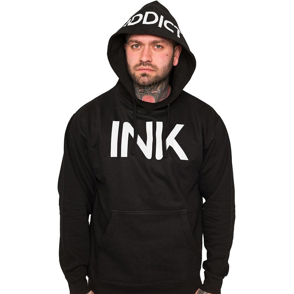 INK Men's Black Midweight Pullover Hoodie