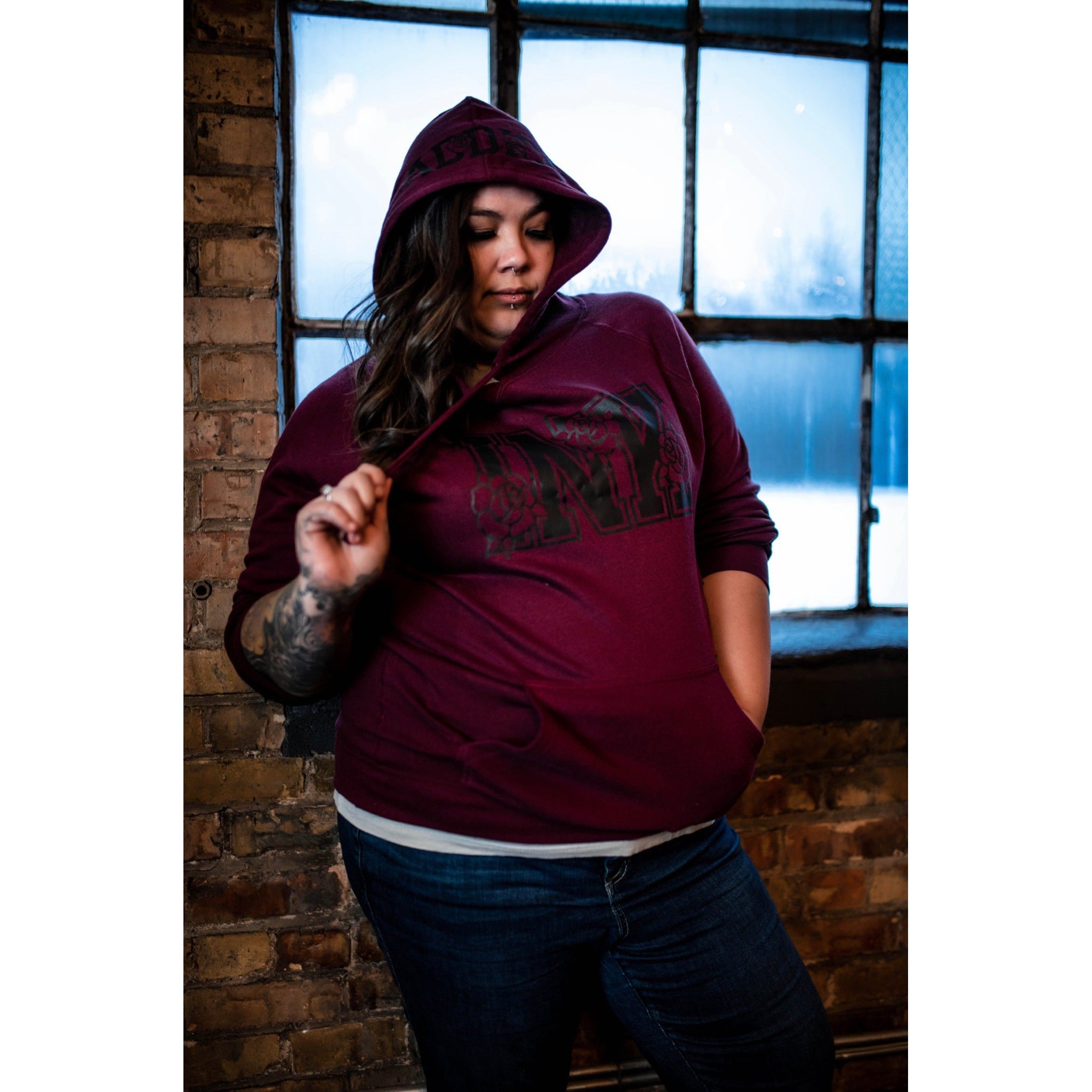 INK Roses Women's Blackberry Pullover Hoodie