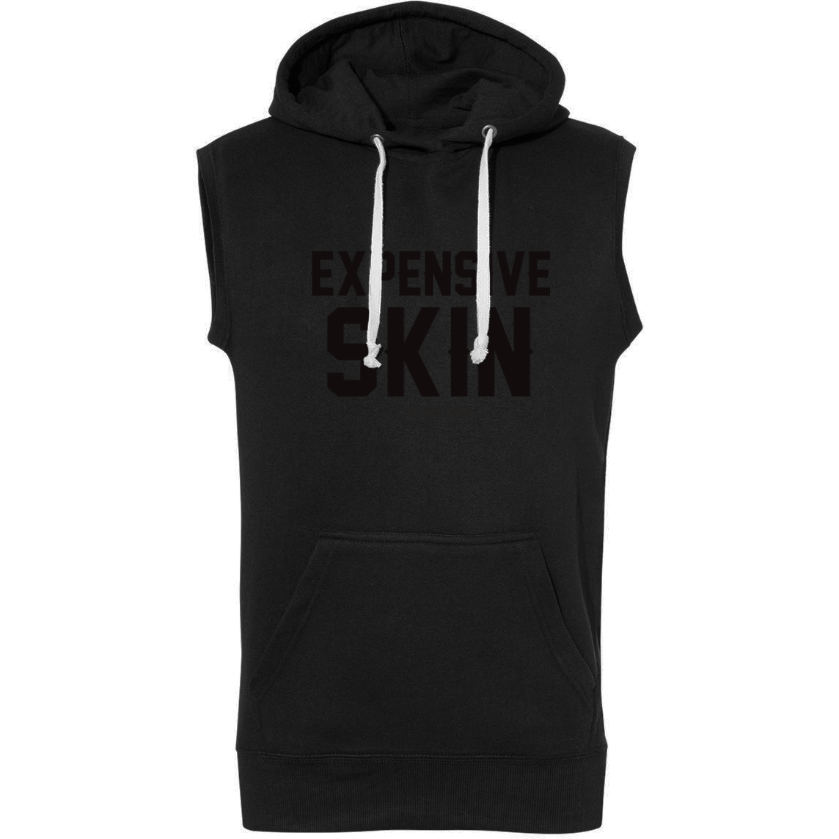 Inkaddict Expensive Skin Men s Sleeveless Hoodie XXLarge Black