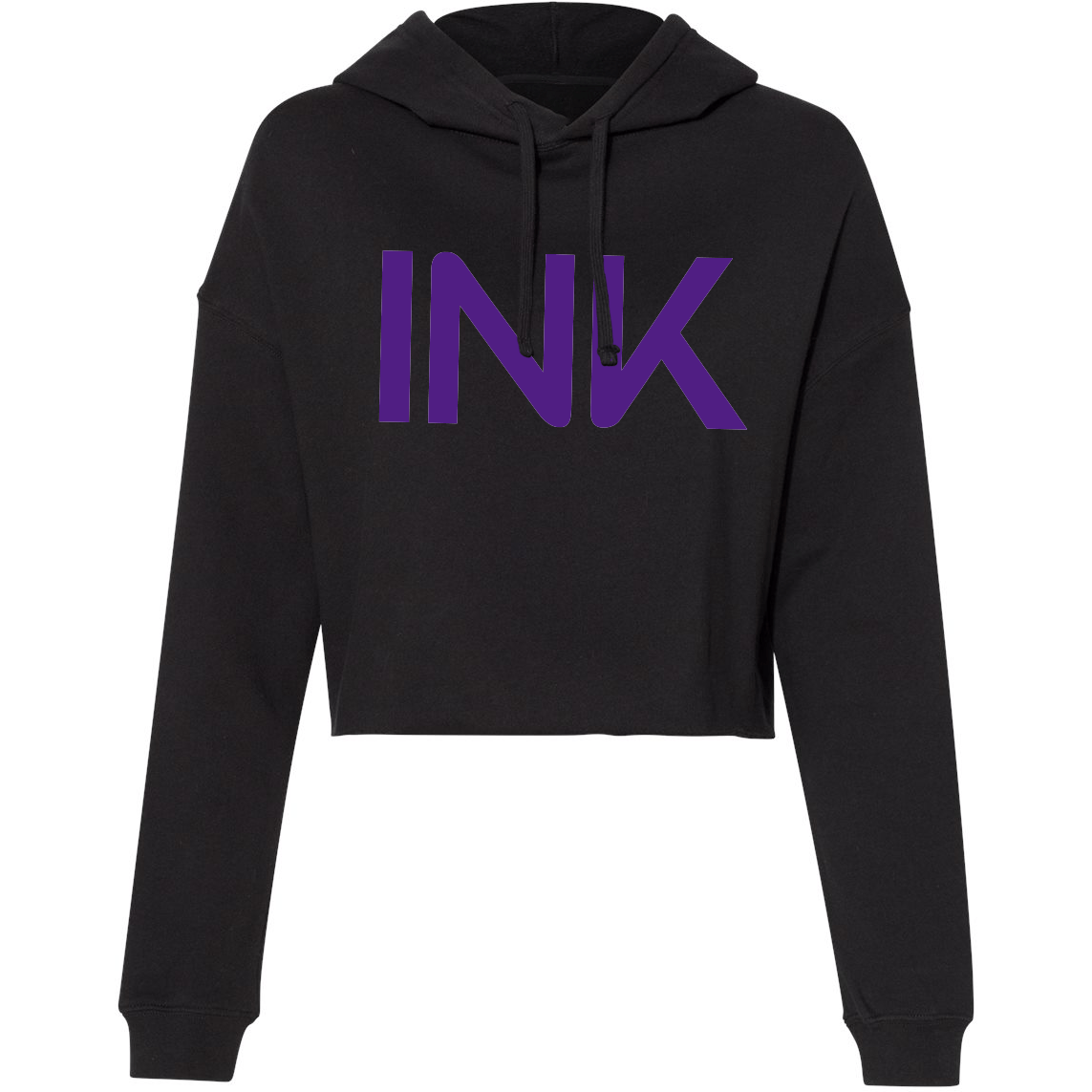 INK Women's Black Crop Hoodie