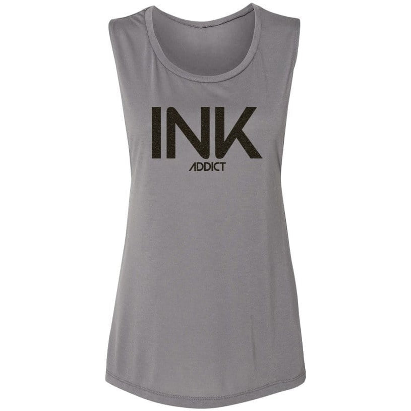 INK III Glitter Womens Storm Muscle Tank