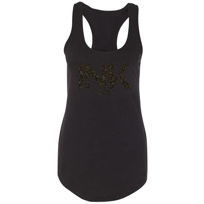 INK III Glitter Women's Black Racerback Tank Top