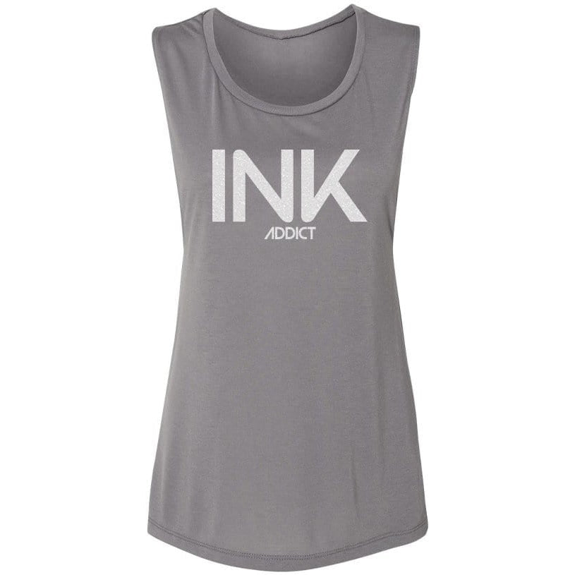 INK III Glitter Womens Storm Muscle Tank