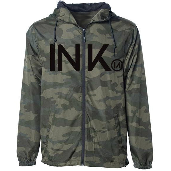 INK Men's Lightweight Camo Windbreaker Jacket