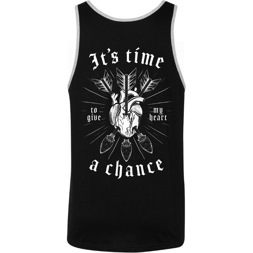Give My Heart A Chance Black/Heather Grey Tank