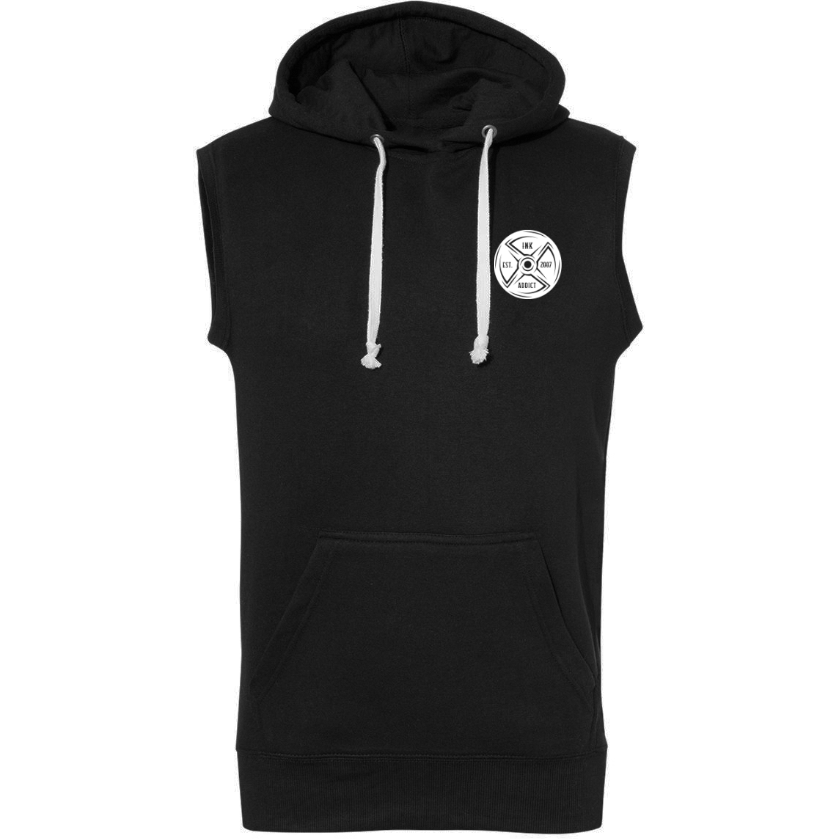 Physically Fit Wired Men's Black Sleeveless Hoodie