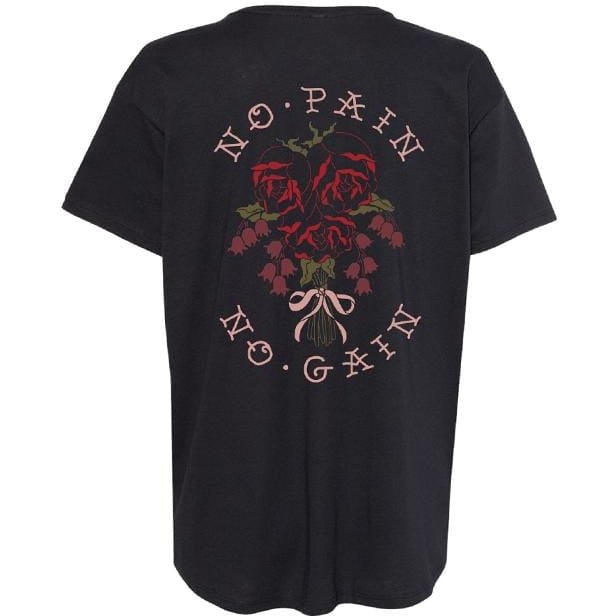 No Pain No Gain Black Women's Slim Fit Tee